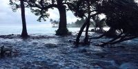Flooding caused by huge spring tides which Marshall Islands officials have blamed on climate change