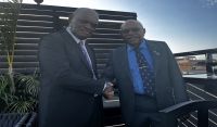 Vanuatu Climate envoy Bakoa Maraki Kaltonga with Fiji PM Sitiveni Rabuka