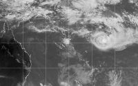 A satellite image taken on Tuesday showing cyclone Winston above Tonga.Photo: Fiji Meteorological Service