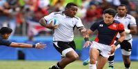 Fiji&#039;s Josua Tuisova runs with the ball against Japan