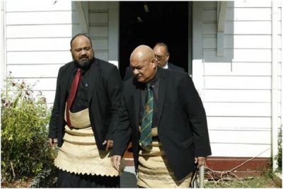 The Minister of Youth, Employment and Sports, Fe&#039;ao Vakata (Left) &amp; Hon. Ma&#039;afu Minister of Lands &amp; Survey