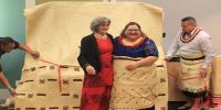 Tagaloatele Professor Peggy Fairbairn-Dunlop and &#039;Aulola Fuka-Lino officially launching Heilala Malu. 