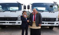 H.E Mr. Yukio Numata, Ambassador of Japan to Tonga with Hon. Siaosi Sovaleni, Deputy Prime Minister of Tonga, Minister for MEIDECC and Minister for Foreign Affairs at the handover of NPGA products to NEMO on Monday, 7 August 2017