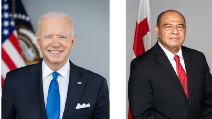 President Biden a & Viliami Va’inga Tōnē Ambassador of Tonga to the United States of America