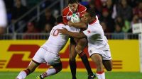 Tongan flanker Sione Vaiomounga (right). Photo: Getty Images