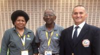 Pacific Games Council President Vidhya Lakhan, centre, has continued to back Tonga as the host nation. Photo by PGC