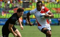 Japan&#039;s Kameli Soejima scores a try. Photo: AFP