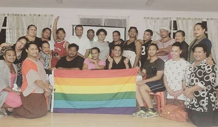 Members of Tonga’s LGBTI community at the Tonga Family Health Clinic