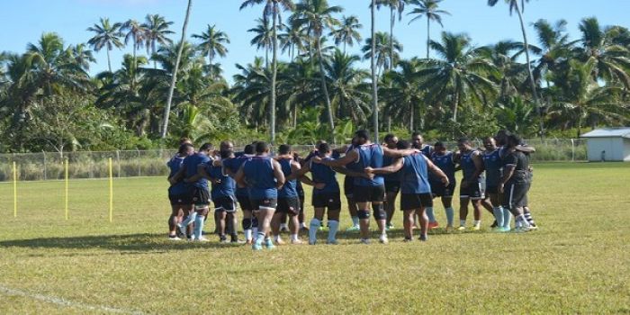The Flying Fijians during a training session in Tonga