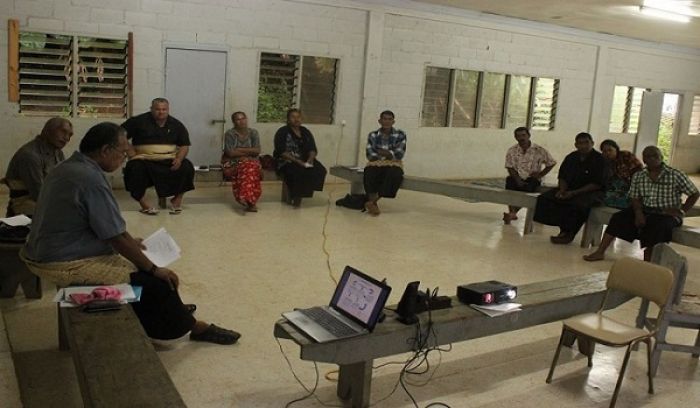 Parliamentary Education Team includes Dr. Sione Vikilani, Nanuma Kafatolu, Education Officer - Manase Foukimoana and Parliamentary Editor/Reporter, Heti Lui at Vava&#039;u hosting community outreach programs. Photo: Parliament of Tonga