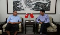 R-L His Excellency Hua ng Huaguang, Chinese Ambassador to the Kingdom of Tonga and Honorable Aisake Eke, Minister of Finance and National Planning of Tonga