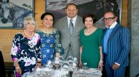 From left, Arrowtowner Christine Lady Hill, Queen Nanasipau&#039;u, King Tupou VI, Louise  Waterhouse and Arrowtowner Sir Michael Hill on Louise 60th Birthday Party