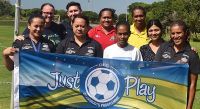 Just Play Project Managers from Pacific Islands who joined the Meeting. Palu &#039;Uhatahi of Tonga at the front second from left.