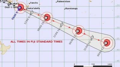 Tropical cyclone Harold strengthen this morning to a category 5