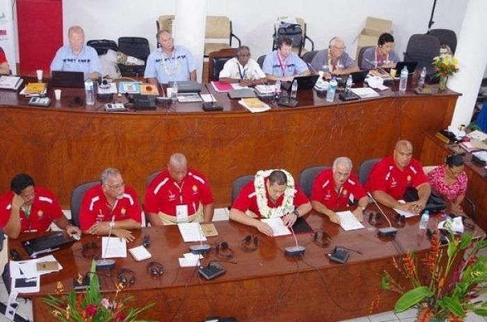 Tongan Officials During Race to Host South Pacific Games 2019