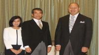 Madam MUNENAGA Yoshiko, His Excellency Mr. MUNENAGA Kensaku and His Majesty King Tupou VI