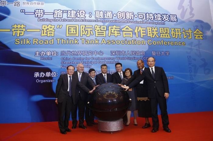 Guests attend the launch ceremony of the International Silk Road Think Tank Association in Shenzhen, Guangdong province. Samiu Vaipulu represented Tonga.