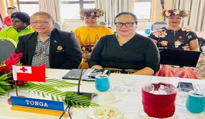 Tonga delegation head by Hon. Minister of Tourism Fekitamoeloa 'Utoikamanu with Sione Moala Mafi, Makitalena Fifita and Simata E La'a Mapakaitolo