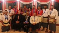 Tangata’eiki Palēmia ‘o Tongá Samiuela ‘Akilisi Pohiva, Minisitā Sipoti Dr. Saia Piukala, Minisitā Ako Penisimani Fifita mo e kau ma&#039;u metali koula &#039;i he Sipoti &#039;a e Pasifiki 2019