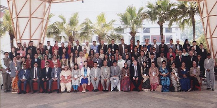 The South Asia Parliamentarians’ Meeting on Child Marriage, attended by Rt. Hon. Nanda Bahadur Pun Pasang, Vice President of Nepal (Front Row, 10th from left). Deputy Speaker of Tongan Parliament Lord Tu&#039;i&#039;afitu (Second Row, 4th from right) and Dr. Sione Vikilani, Deputy Clerk (Second Row, 3rd from right). 