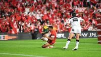 Tonga&#039;s Tevita Pangai Junior scores a try against Australia last year