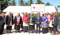 H.E Mr. Yukio Numata with Hon. Penisimani Fifita and the Distinguished Guests at the Folaha Village Water Supply System handover ceremony on Tuesday, 5 September 2017 