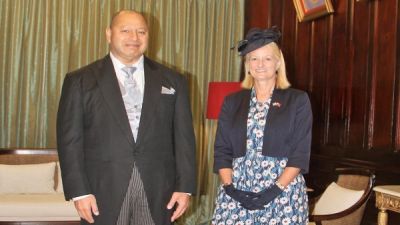 His Majesty King Tupou VI &amp; British High Commissioner Lucy Joyce 