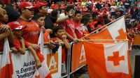 A sea of red greeted the team in Manukau last night. Photo: RNZ 