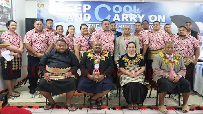 Director of the Department of Climate Change Ms. Lu&#039;isa Tu&#039;i&#039;afitu Malolo, Acting Deputy CEO for Customs Mr. Sau Niulala, President of the Seventh-Day Adventist Church Rev. Saia Vea, Mr. Uikelotu Vunga from the Climate Change Department and participants from the Customs Department.