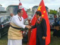 Grown Prince Recieve Fleet of Vehicles from Chinese Ambassador HE Mr. Huang Huaguangg