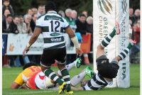 Nottingham Rugby cannot prevent Opeti Fonua scoring an early try for Tonga at Lady Bay (Nottingham Post Photo)
