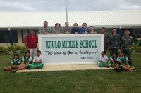 Members of a multinational task force led by the New Zealand Defence Force recently visited primary and secondary schools in one of the main islands in Tonga’s Ha’apai island group. The multi-national task group has launched construction projects to improve water storage and sanitation in Ha’apai as part of Exercise Tropic Twilight 2016.