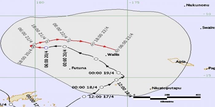 Tropical storm brewing in the South Pacific