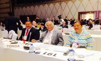 TASANOC Delegation - Takitoa Taumoepeau, Secretary General, Lord Tupou President and Salote Sisifa, Representative of Women-in-Sports Commission.
