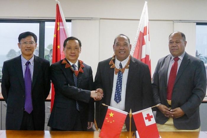 From Left to Right, Chinese Ambassador H.E. Huang Huaguang, Chairman H.E. Li Jinzao, Hon. Minister Lavulavu, Tongan Ambassador to China H.E. &#039;Uta&#039;atu, MFAT, 4 July 2015