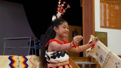 Kololciholeua Langi, 9, dances at the Fakahoifua Kihe &#039;Eiki Group Ladies Tonga Day Showcase at Timaru Boys&#039; High School on January 1.